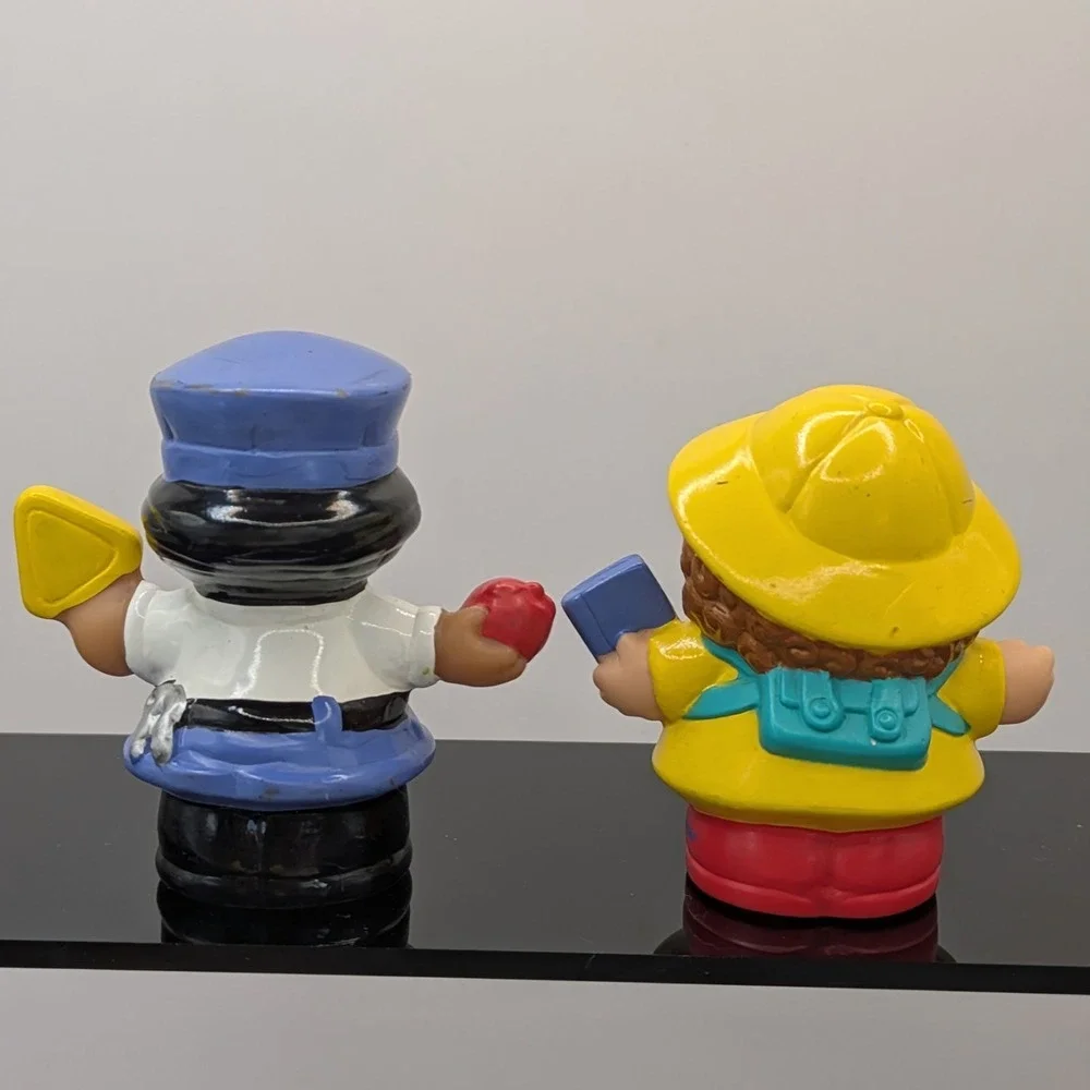 Fisher Price Little People Lot Of 7 Crossing Guard School Girl Boy Construction